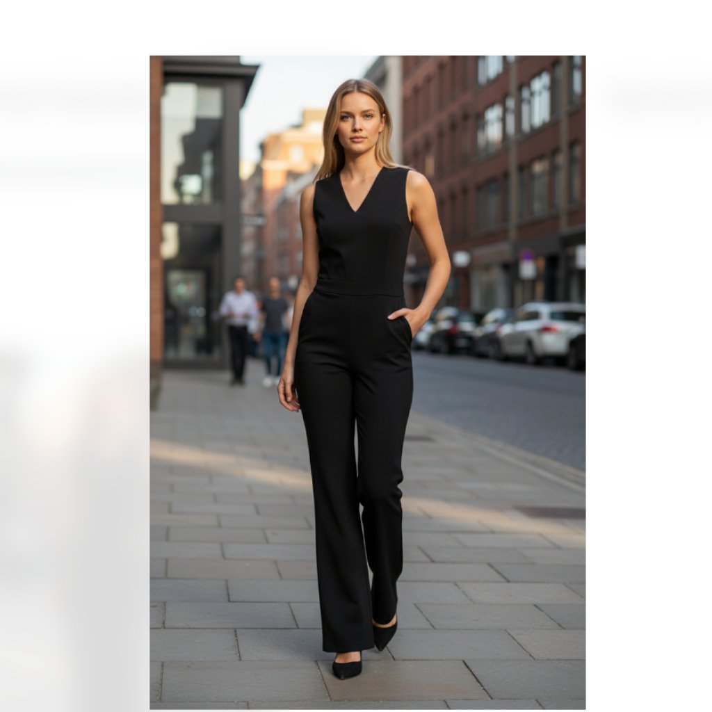 Nwt Spanx The Perfect Sleeveless Jumpsuit Black Stretch 1x